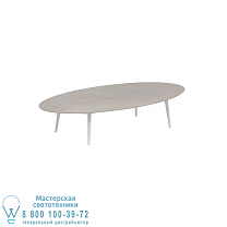 ВЫСОКИЙ СТОЛ STYLETTO LOUNGE 250X130CM, АЛЮМИНИЕВЫЕ НОЖКИ, БЕЛАЯ КЕРАМИЧЕСКАЯ СТОЛЕШНИЦА CEMENTO LUMINOSO Royal Botania