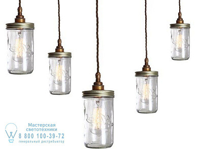 Jam Jar Подвесной светильник ручной работы из стекла Mullan Lighting MLF182ANTBRS