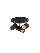 Sandy Black & Gold Aluminium LED GU10 3x10 Watt 220-240 Volt IP20 Bulb Excluded D: 22 H: 14 cm