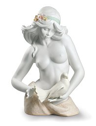 Фарфоровая статуэтка девушки с голубем A Tribute to Peace Lladro 01009147