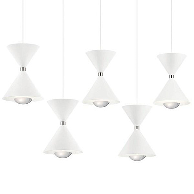Kordan 41.75 inches 5 LED Light Linear Pendant Cluster Matte White люстра 84113MWH Kichler