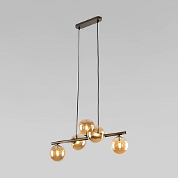 a068602 TK Lighting Estera подвесная люстра с четырьмя шарообразными металлическими плафонами на горизонтальной штанге