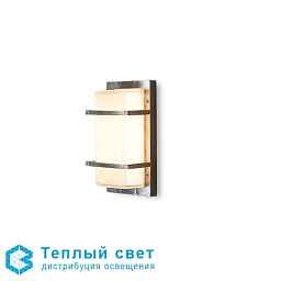 уличный настенный светильник с двойной латунной рамой и цилиндрическим стеклом