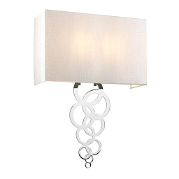 ROSA-LARGE-PC Elstead Rosa двухламповое настенное бра с прямоугольным текстильным абажуром и декоративной подвесной цепочкой