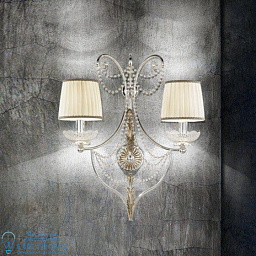 7060/A2 MM lampadari Perlage настенный светильник с двумя тканевыми абажурами и декоративными подвесами