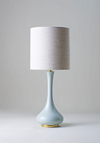 Celadon shown with 13 Top Hat in Natural Linen with Cream Card lining