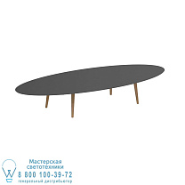 СТОЛ STYLETTO HIGH LOUNGE 320X140CM НОЖКИ ИЗ ТИКА, КЕРАМИЧЕСКАЯ ВЕРХНЯЯ ЧЕРНАЯ ЧЕРНАЯ Royal Botania