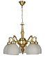 Classic Downward Frosted Diamond Glass 5 Light Brass Chandelier люстра FOS Lighting L56-DynaBalloon-CH5