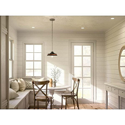 Weston 10" 1 Light Pendant Black with Light Auburn Stained and Brushed Nickel подвесной светильник 82369 Kichler