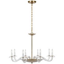 Brigitte Large Chandelier прозрачное стекло и полированная старая латунь