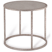 Malleate Side Table Decayed Silver with Faux Concrete top Porta Romana