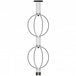 подвесная люстра черного цвета средней величины с шаровыми элементами
