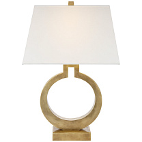 Ring Form Large Table Lamp антично-патинированная латунь с льняным абажуром