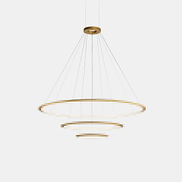 CD4N-00W9AZOUEF Leds C4 Circular подвесная люстра с двойными кольцами золотистого оттенка