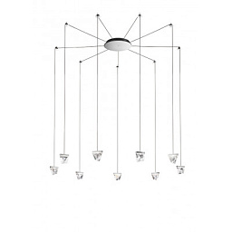 F41G05 11 Fabbian Tripla люстра на девять плафонов алюминиевая