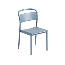 стул металлический голубой со спинкой