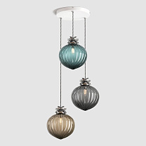 Flora Pendant Large - Cool, 3 Drop Cluster белый