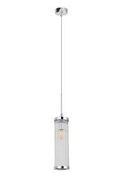 TADEO SP1 D100 CHROME/TRANSPARENTE Crystal Lux Tadeo подвесной светильник с цилиндрическим корпусом из стекла и хромированной арматурой