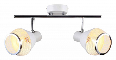 двухплафонный потолочный спот с поворотными плафонами белого цвета