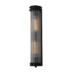 4093-2W Favourite Trompa чёрное бра на две лампы с рифлёными стеклянными плафонами