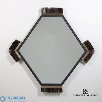 Harrington Mirror-Graphite Leather Global Views зеркало