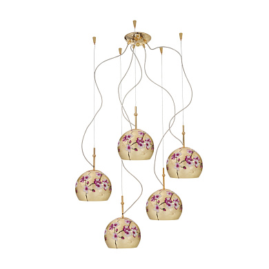 Kolarz Luna 0392.35.3.Pr.Au подвесной светильник золото 24 карата ø100cm высота 200cm 5 ламп e27