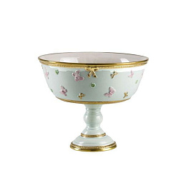 Butterfly aquamarine footed fruit bowl 0007153-556 чаша, Villari