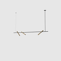 esprit pendant triple 1600 black, brushed gold lamphead