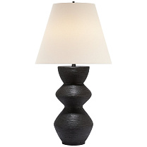 Utopia Table Lamp состаренное железо с льняным абажуром