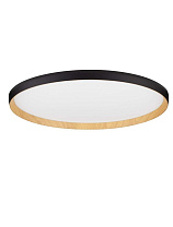 Triac Dimmable Sandy Black & Wood Colour Metal, Aluminium & Acrylic LED 55Watt 220-240Volt 4760Lm IP20 2700-3000-4000K CCT by Dip Switch Light Up & Down D:60 H:7 cm