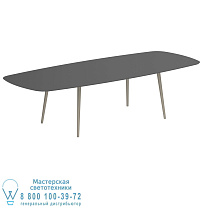 СТАНДАРТНЫЙ ОБЕДЕННЫЙ СТОЛ STYLETTO 300X120CM, АЛЮМИНИЕВЫЕ НОЖКИ, ПЕСОЧНАЯ КЕРАМИЧЕСКАЯ СТОЛЕШНЯ, ЧЕРНЫЙ Royal Botania
