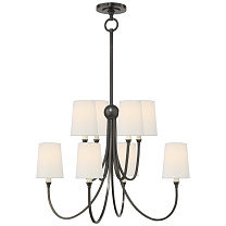 Reed Large Chandelier бронза с льняными абажурами