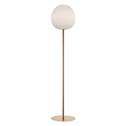 FN244034EG_10 Foscarini Rituals торшер с шарообразным стеклянным рассеивателем на золотистой стойке