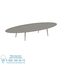 ВЫСОКИЙ СТОЛ STYLETTO 320X140CM, АЛЮМИНИЕВЫЕ НОЖКИ, ГРИБНАЯ КЕРАМИЧЕСКАЯ СТОЛЕШНИЦА CEPPO DOLOMITICA Royal Botania
