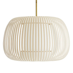 41005 Arteriors Mia подвесной светильник с округлым плафоном из тонких реек цвета слоновой кости