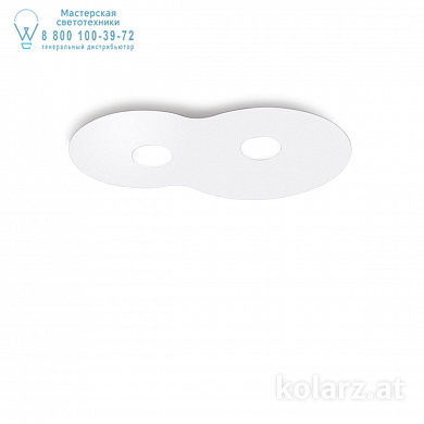 Kolarz CIRCLE A1336.12.1.W потолочный светильник белый длина 32cm ширина 53cm высота 3cm 2 лампы gx53