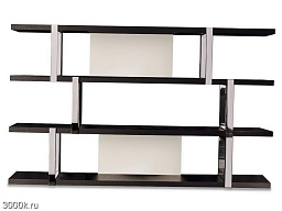 Dalton chrome Открытый деревянный книжный шкаф Minotti