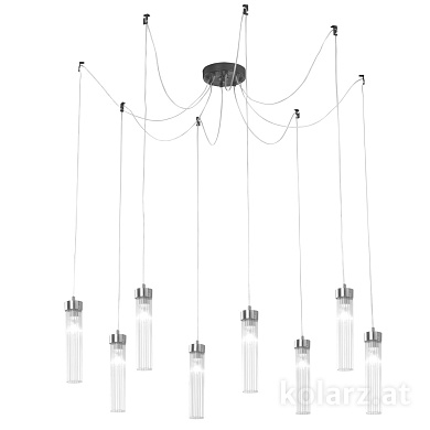подвесной светильник с восемью цилиндрическими плафонами