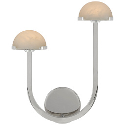 EU-KW2624 Visual Comfort Pedra настенное бра с асимметричными полусферическими плафонами на изогнутой раме