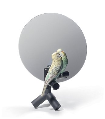 Настольное зеркало с фарфоровым попугаем Parrot Vanity Lladro 01007849