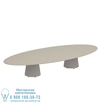 СТОЛ CONIX ELLIPSE 320X140 CM ВЫСОКИЕ НОЖКИ ДЛЯ ЗАЛОВ БЕТОН ЦЕМЕНТ СЕРЫЙ - КЕРАМИЧЕСКАЯ СТОЛЕШНИЦА ЖЕМЧУЖНО-СЕРЫЙ Royal Botania