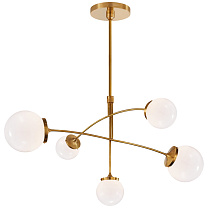 Prescott Medium Mobile Chandelier мягкая латунь с белым стеклом