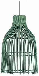 SL1513.503.01 ST-Luce Cesta подвесной светильник с зелёным ротанговым абажуром в форме купола
