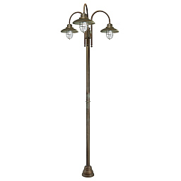 3317 Moretti Luce Patio Cage уличный фонарь на высокой стойке с фигурной арматурой и стеклянными плафонами
