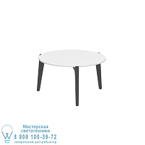 СТОЛИК TEA TIME Ø 60CM АНТРАЦИТОВЫЙ КЕРАМИЧЕСКИЙ БЕЛЫЙ Royal Botania