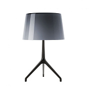 Lumière XXS - Lampe de table/pied chromé ; abat-jour gris