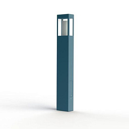 108021111 Roger Pradier Brick2 садовый столбик синего цвета с прямоугольным корпусом и прозрачной вставкой