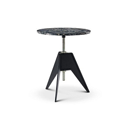 SCB03MT03PE Tom Dixon Stone круглый стол с мраморной столешницей на чёрной опоре