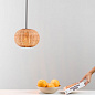 65134-73 Faro HAKA Black/rattan pendant lamp ø250 потолочный светильник черный — фото 4