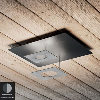 PETRA-2ARAS Icone Petra PARETE/SOFFITTO 42W 220V NERO ARDESIA- ALLUMINIO SAT Потолочный светильник